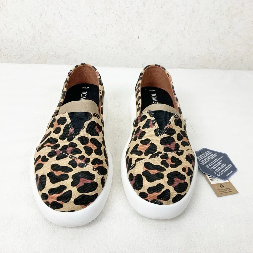 Toms Alpargata Mallow Classic Leopard Print Slip On Shoes Loafers Size 5.5 - Picture 2 of 9